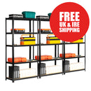 3 BAY SHELVING OFFER! | Black | 400mm Deep | Ref:BS011