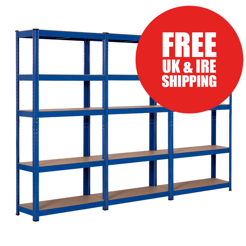 3 BAY SHELVING OFFER! | Blue | 400mm Deep | Ref:BS015