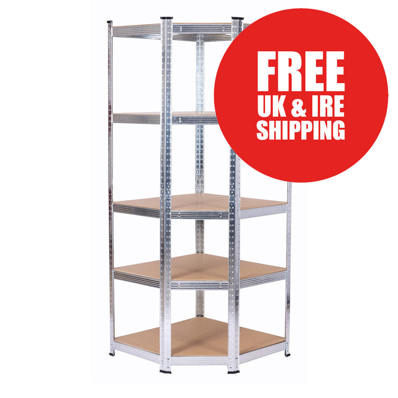 Corner Shelving | 900mm x 400mm x 1800mm | Galvanised | Ref:BS006